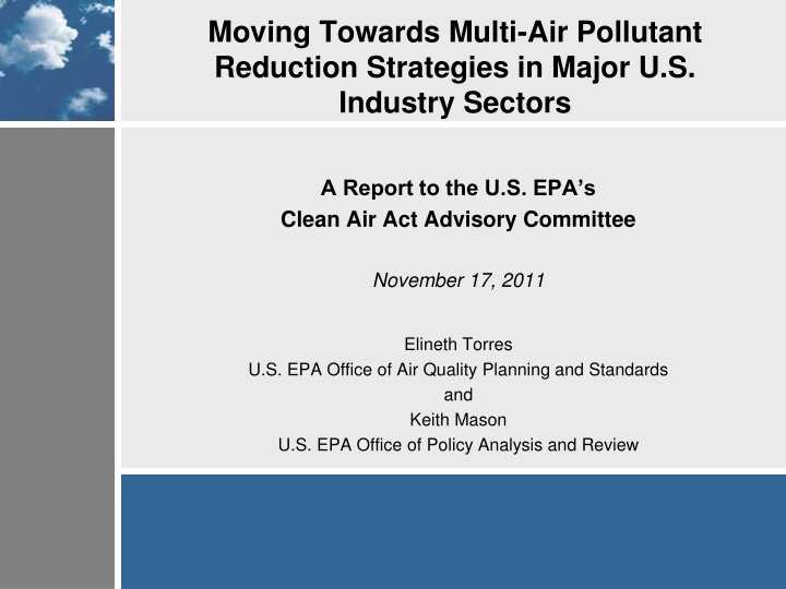 moving towards multi air pollutant reduction