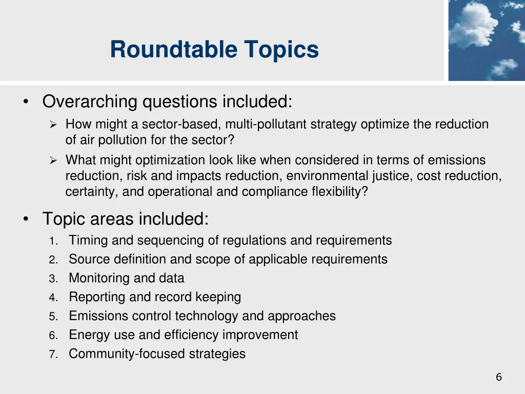 roundtable topics