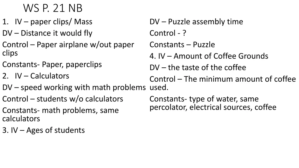 ws p 21 nb 1 iv paper clips mass dv distance