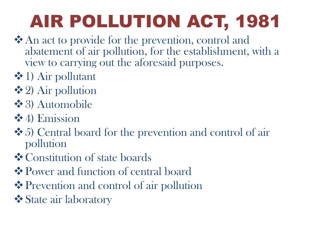 air pollution act 1981 an act to provide