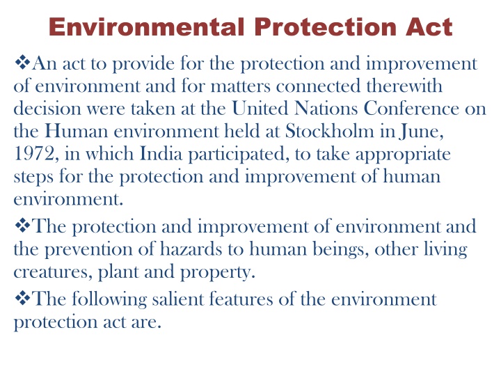 environmental protection act an act to provide