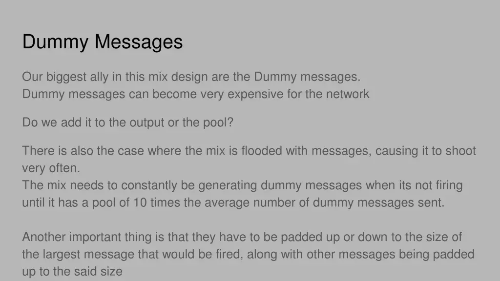 dummy messages
