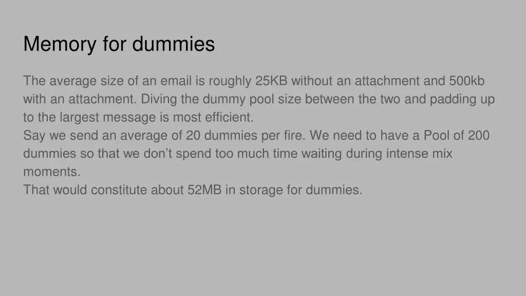 memory for dummies