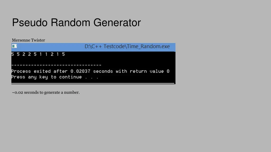 pseudo random generator