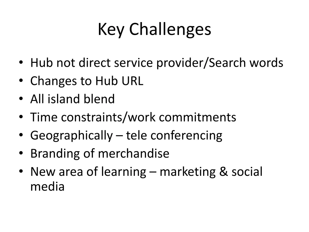 key challenges