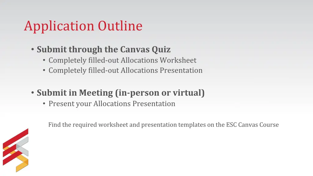 application outline