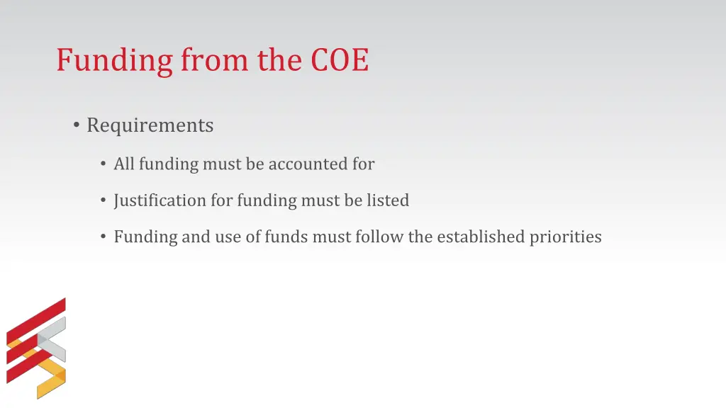 funding from the coe