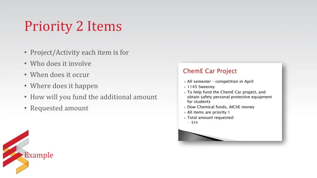 priority 2 items