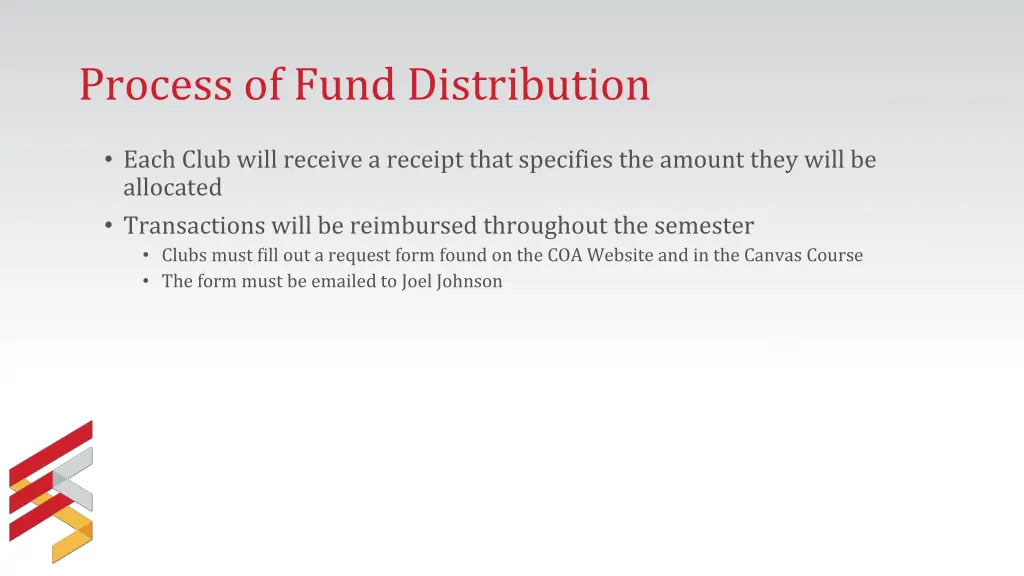 process of fund distribution