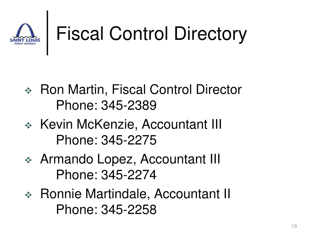 fiscal control directory