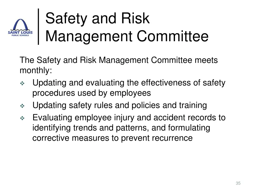 safety and risk management committee