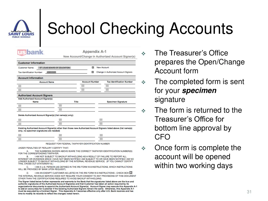 school checking accounts
