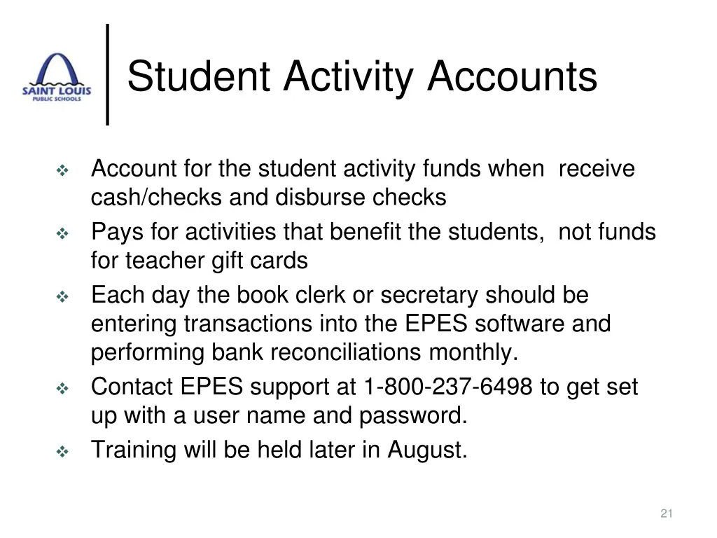 student activity accounts