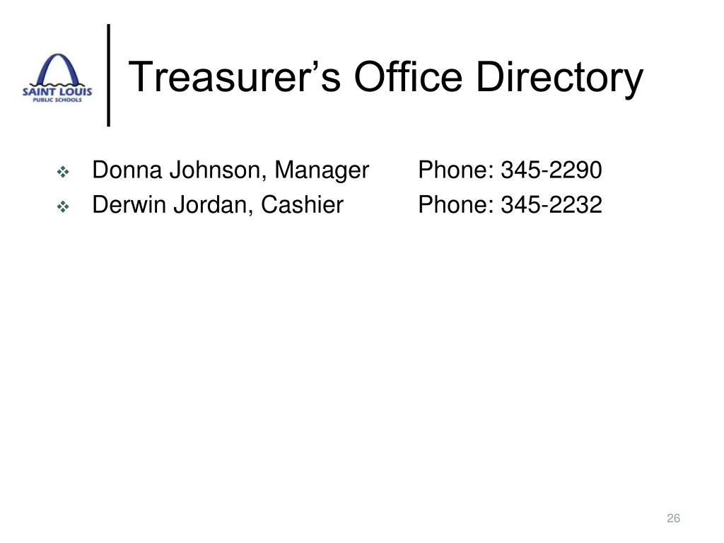 treasurer s office directory