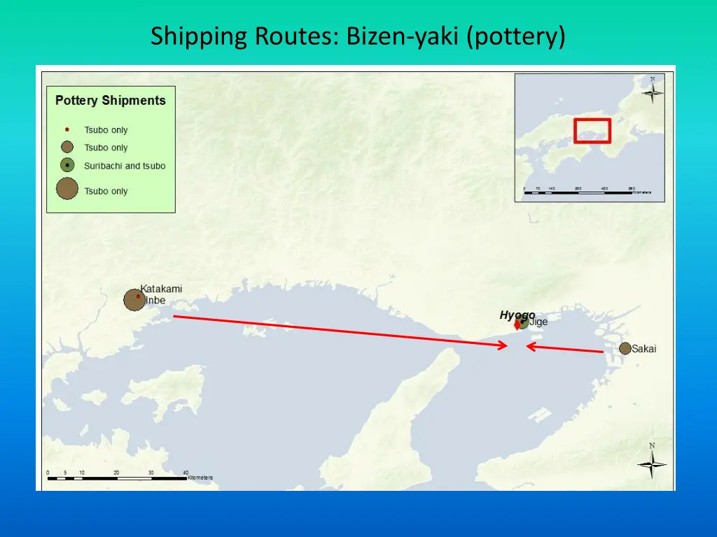 shipping routes bizen yaki pottery