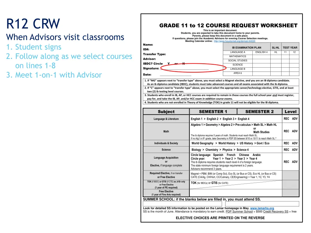 r12 crw when advisors visit classrooms 1 student