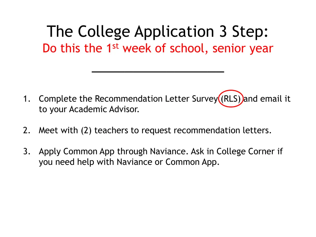 the college application 3 step do this