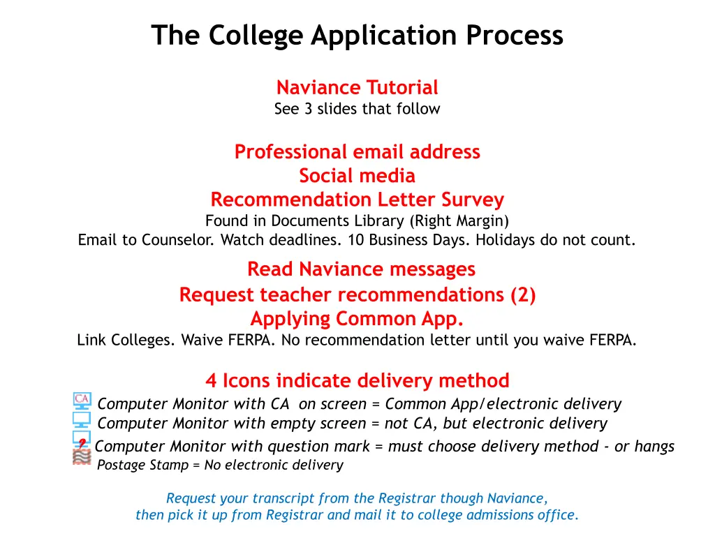 the college application process