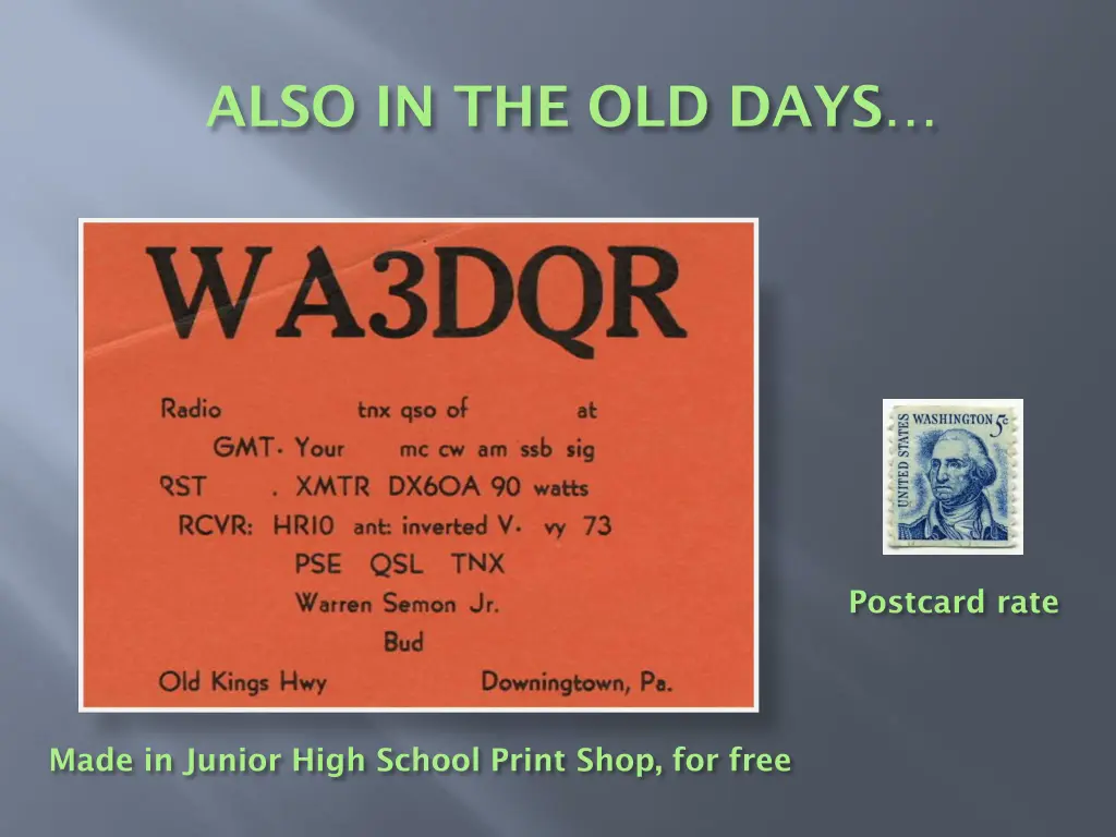also in the old days