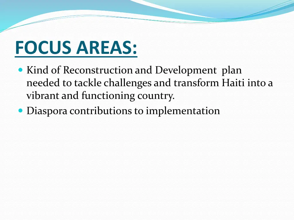 focus areas
