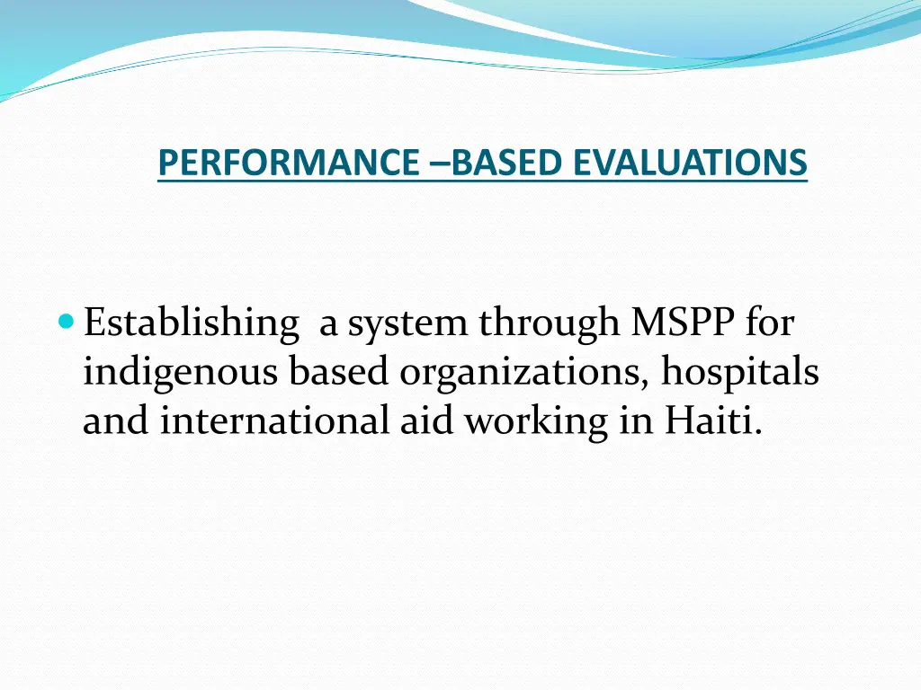 performance based evaluations