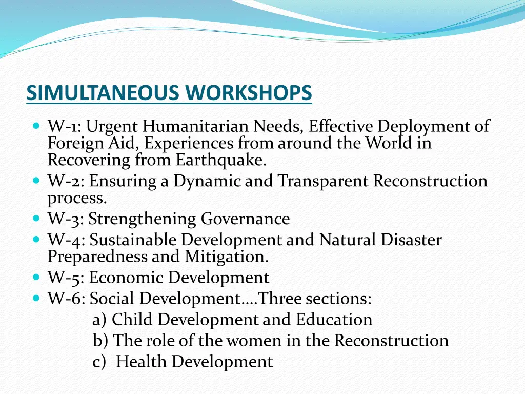 simultaneous workshops