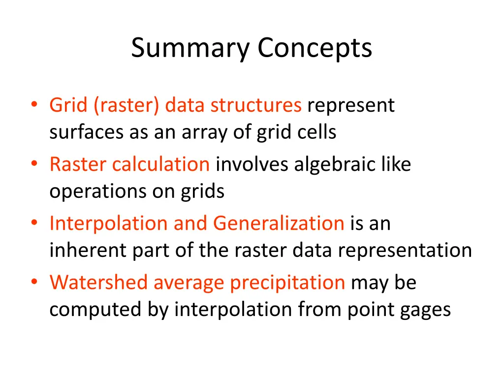 summary concepts