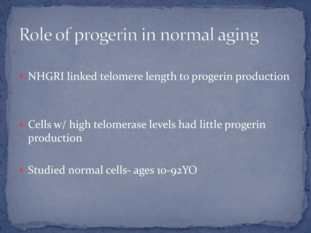 role of progerinin normal aging