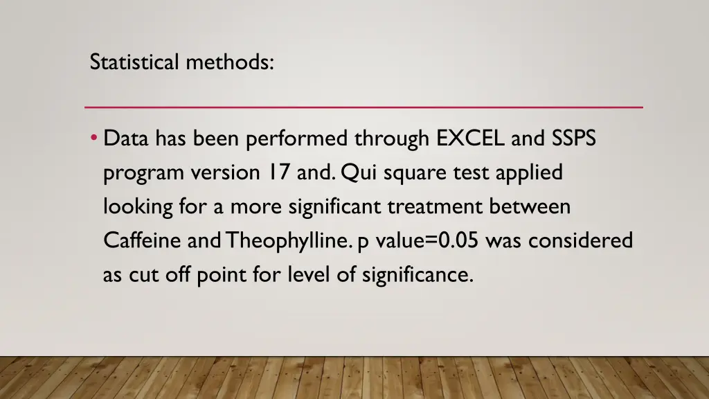 statistical methods