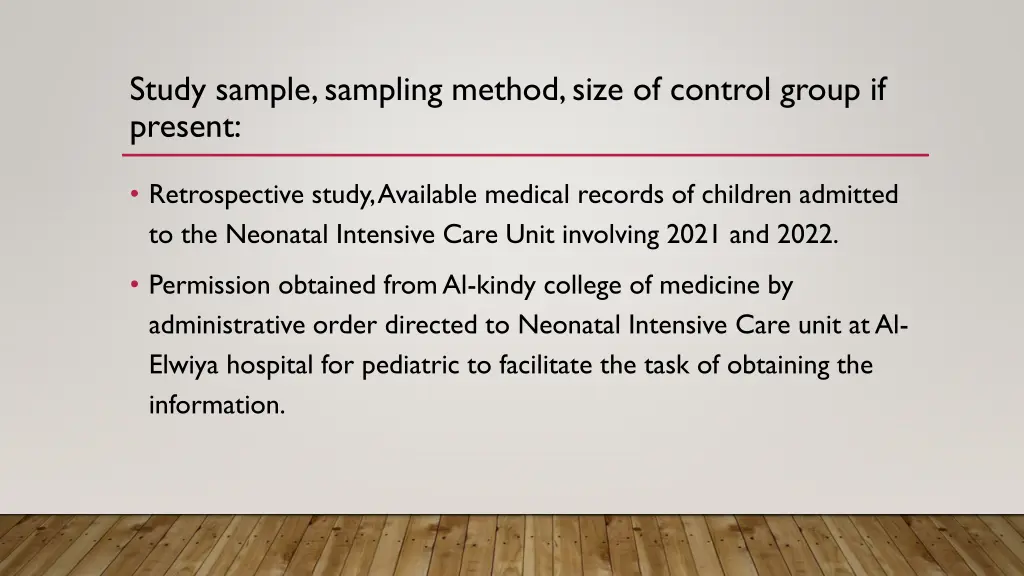 study sample sampling method size of control