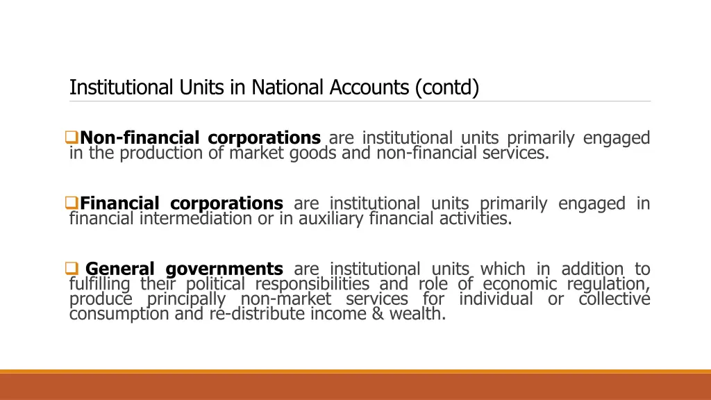 institutional units in national accounts contd