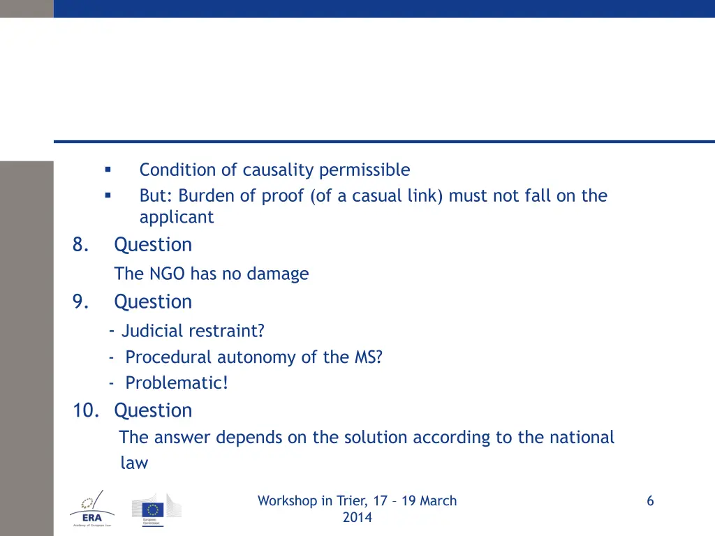 condition of causality permissible but burden