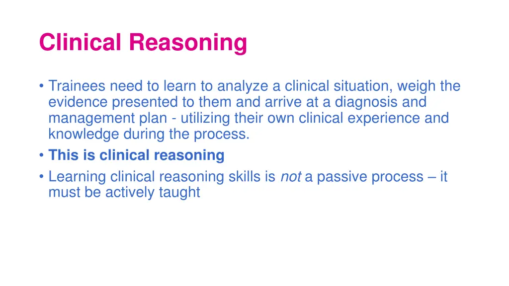 clinical reasoning