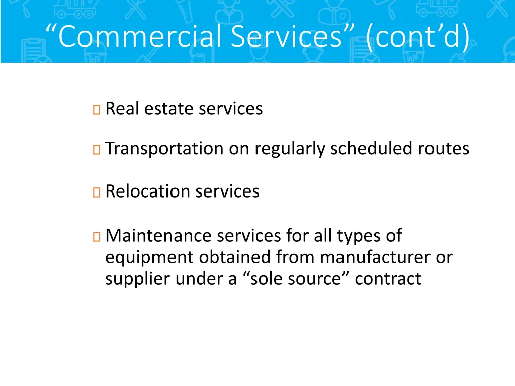 commercial services cont d