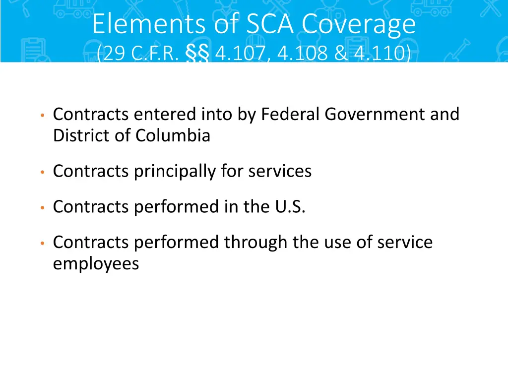 elements of sca coverage
