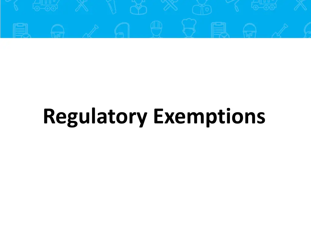 regulatory exemptions