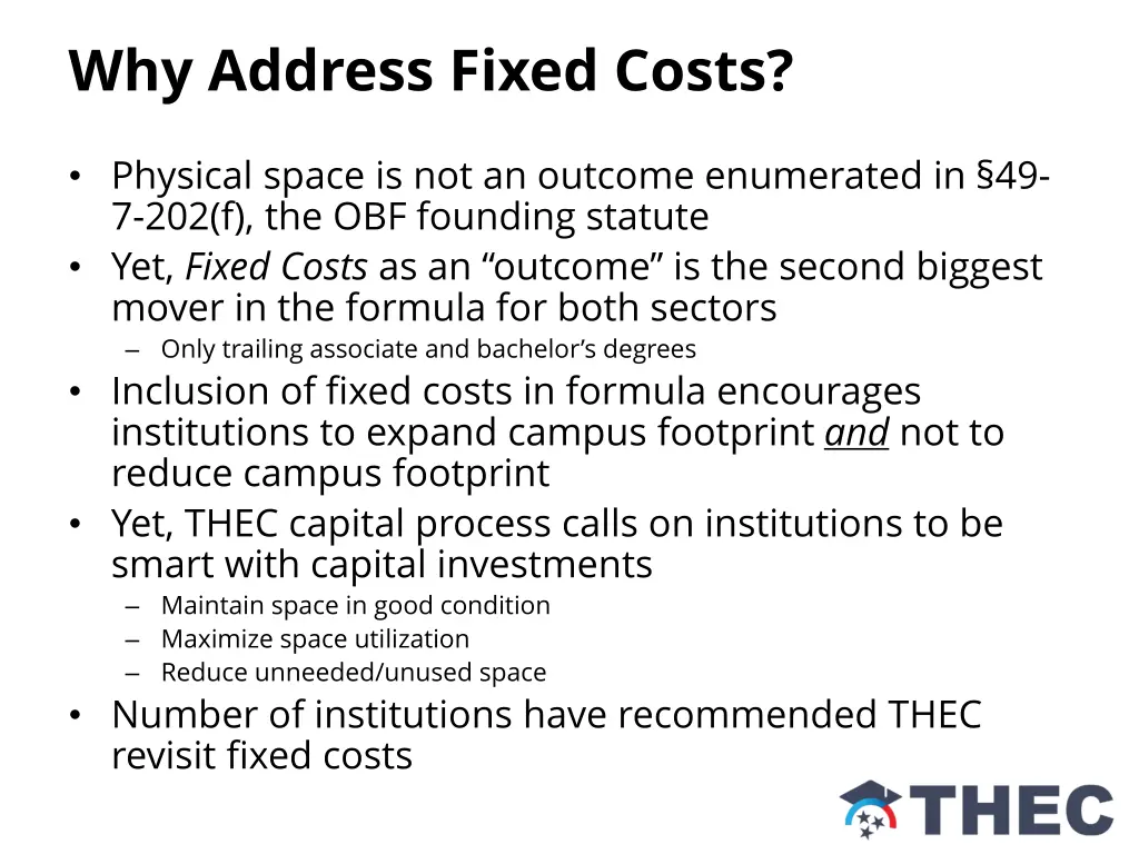 why address fixed costs