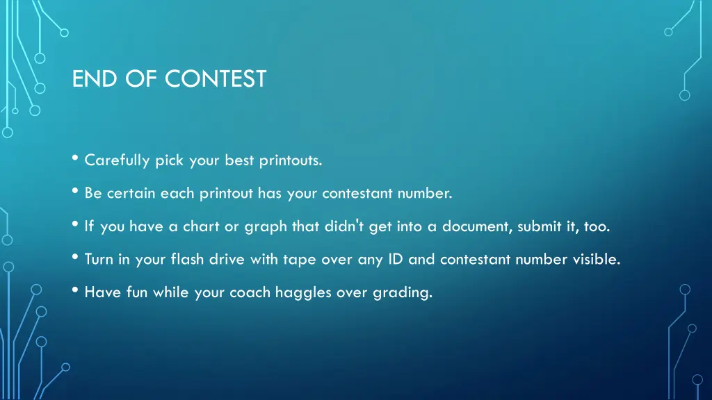 end of contest