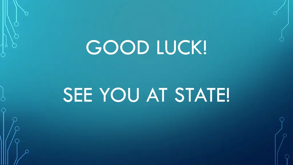 good luck