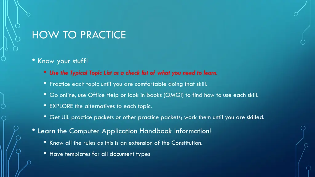how to practice 2