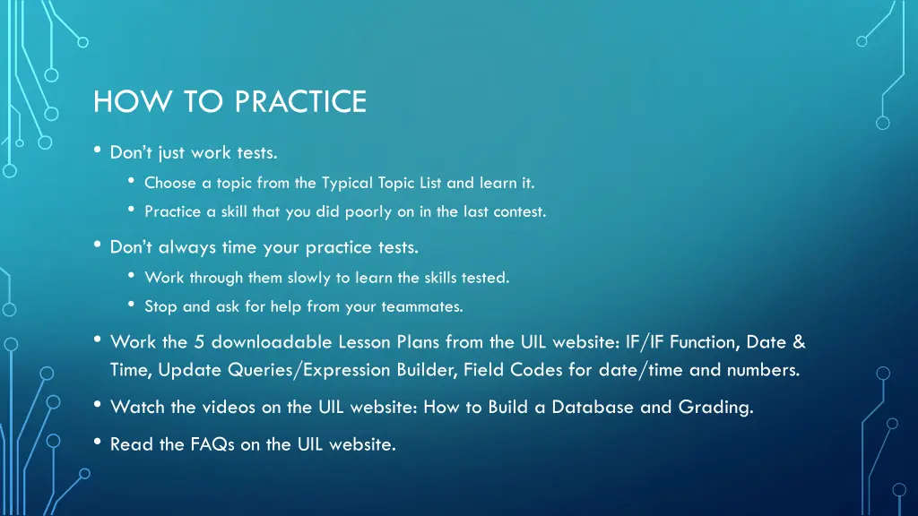 how to practice