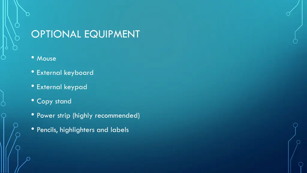 optional equipment