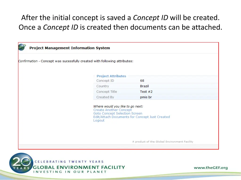 after the initial concept is saved a concept