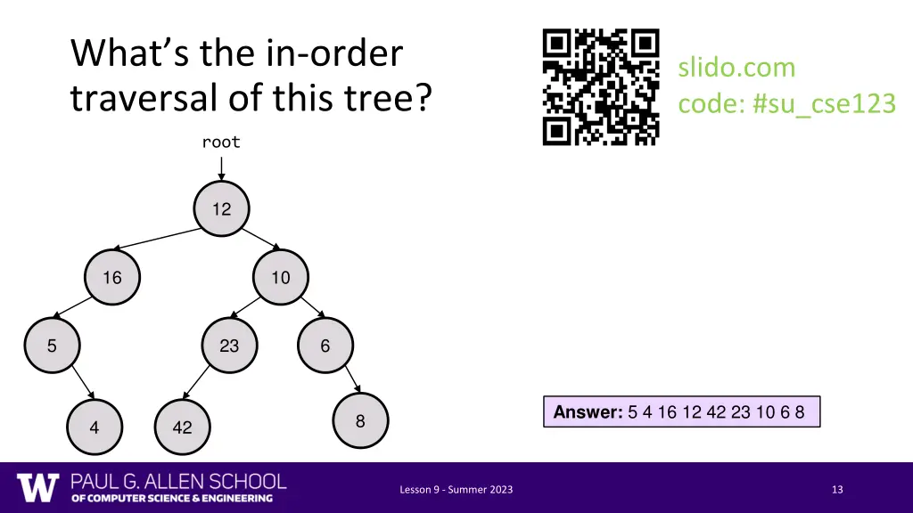 what s the in order traversal of this tree 1