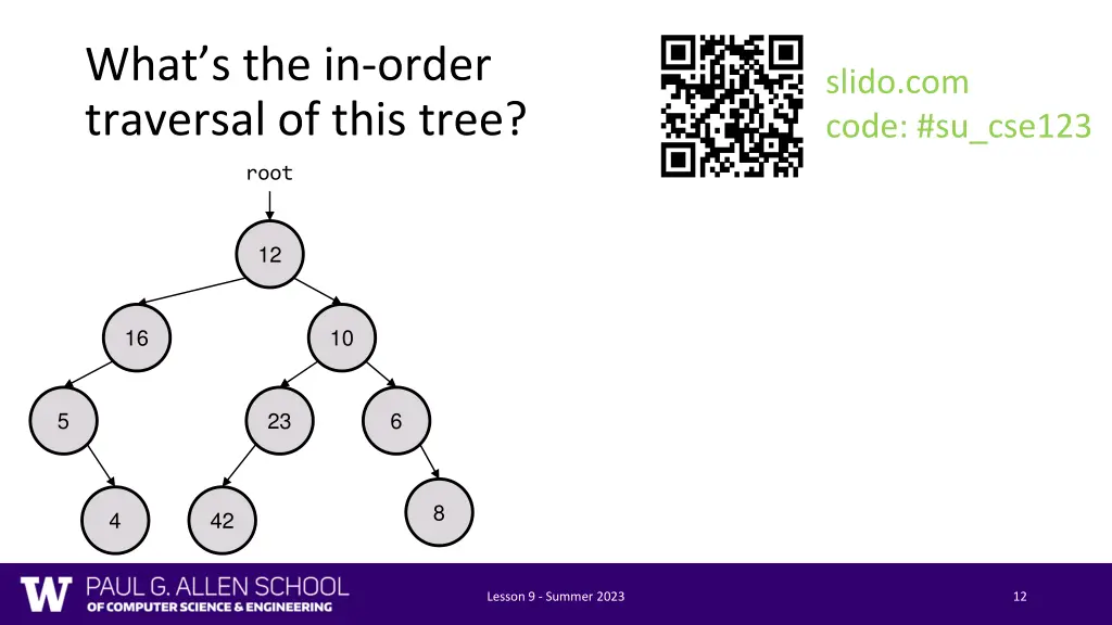 what s the in order traversal of this tree