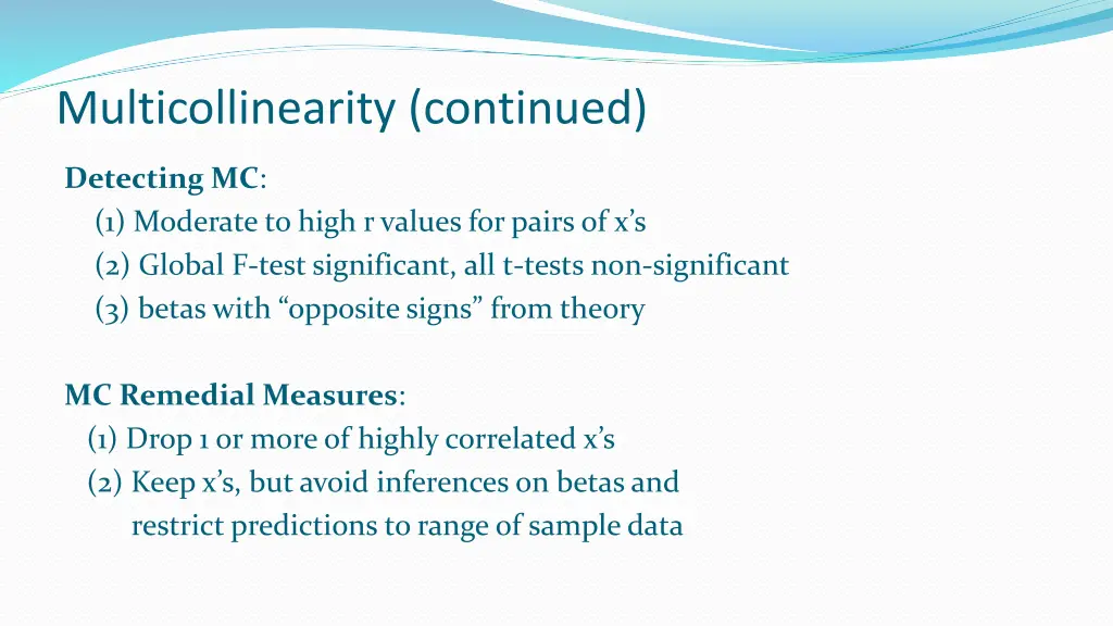multicollinearity continued 1