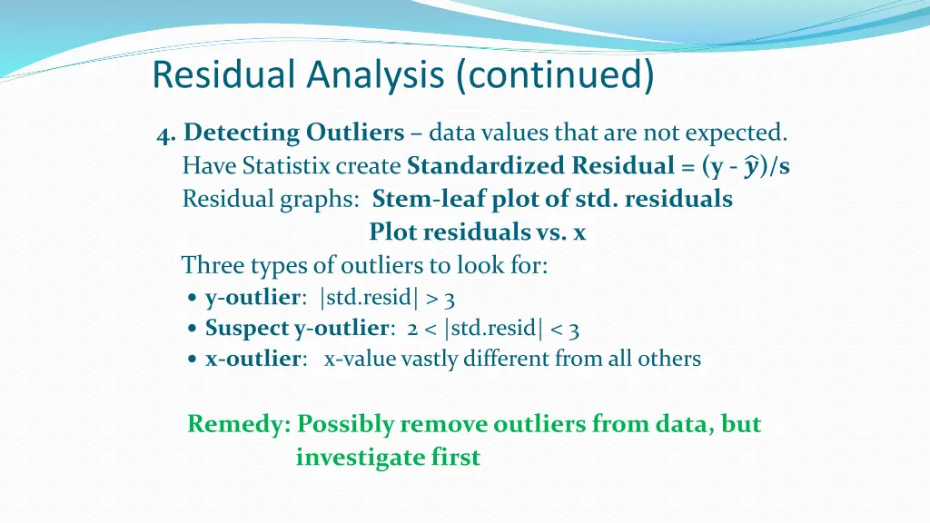 residual analysis continued 7