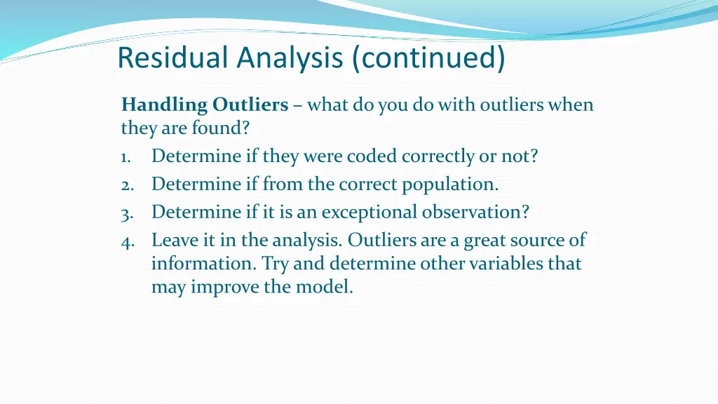 residual analysis continued 8