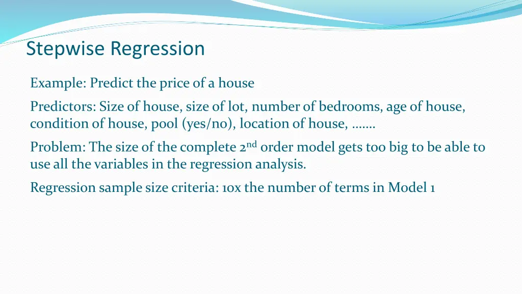 stepwise regression