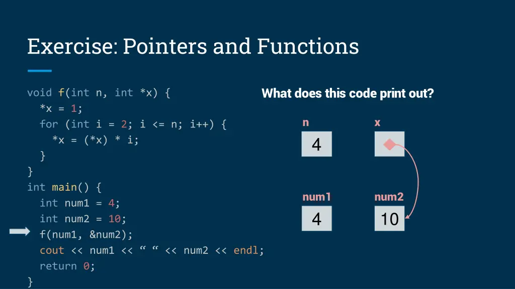 exercise pointers and functions 1